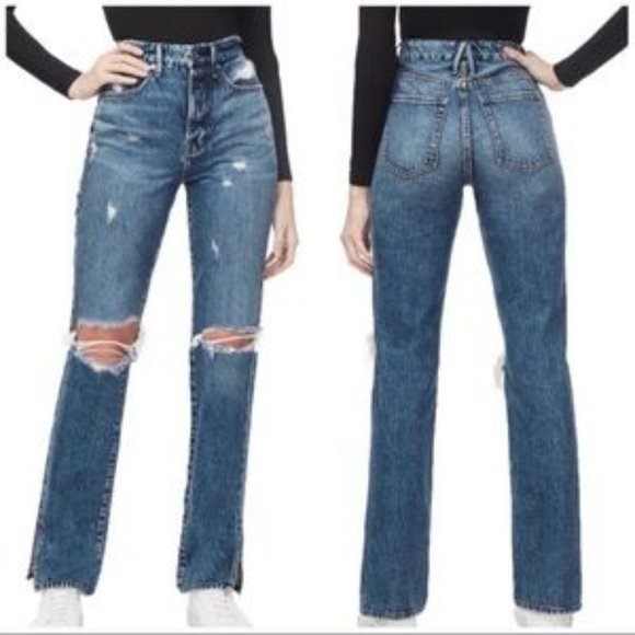 Good American Denim - Good American Good Boy High Rise Button Fly Jeans
